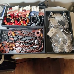 23 Necklace and Jewelry Brad Sets with 3 Jewelry Trays